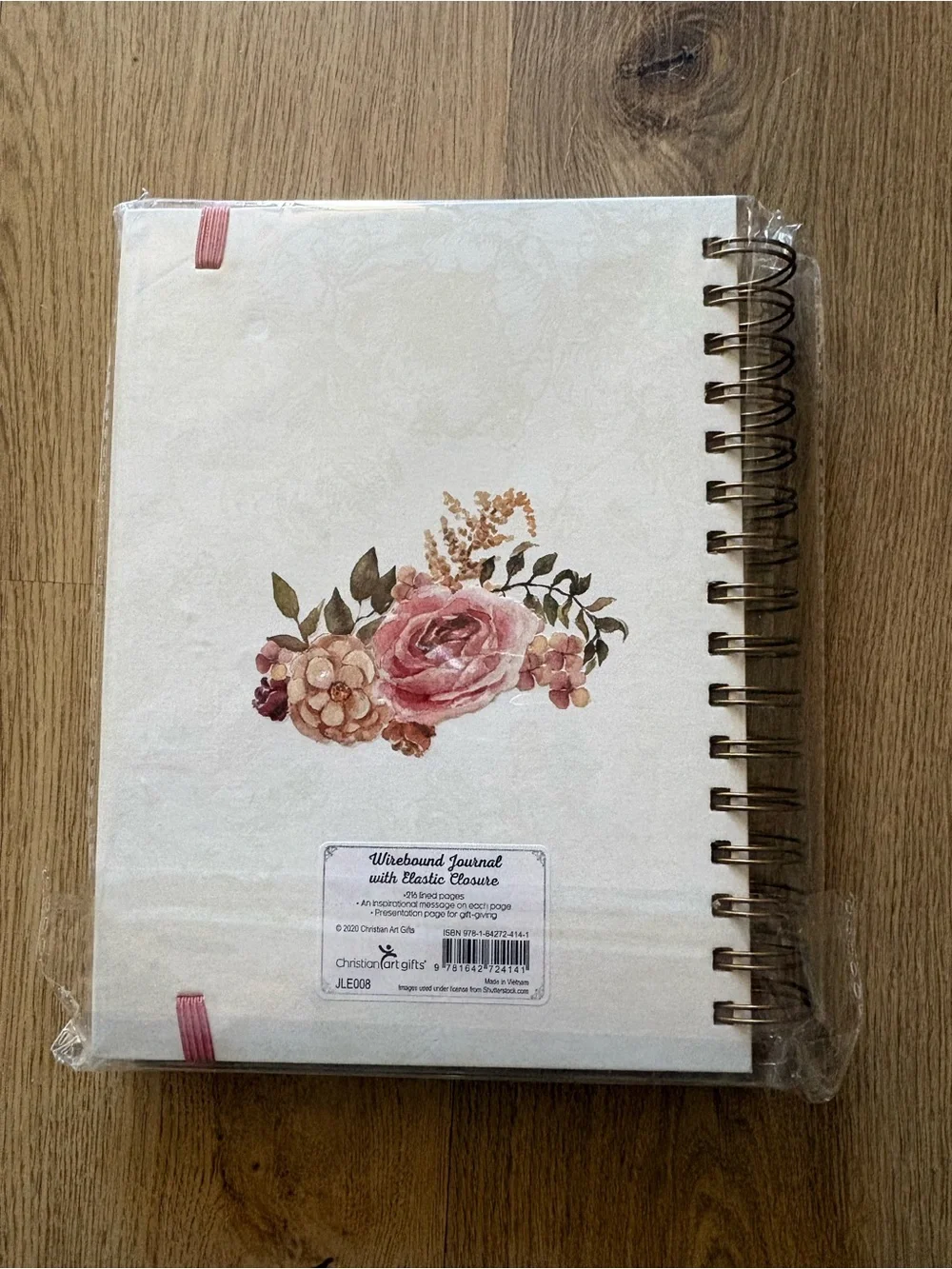 Floral Inspirational Spiral Journal - Pink & Cream